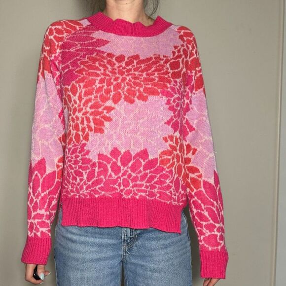 Fate Pink Orange Floral Sweater Size Medium - Picture 1 of 5
